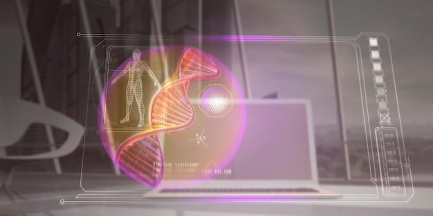 A close-up image of a computer screen displaying a complex NLP algorithm analyzing medical text data. The visual highlights the sophisticated technology behind NLP in healthcare.