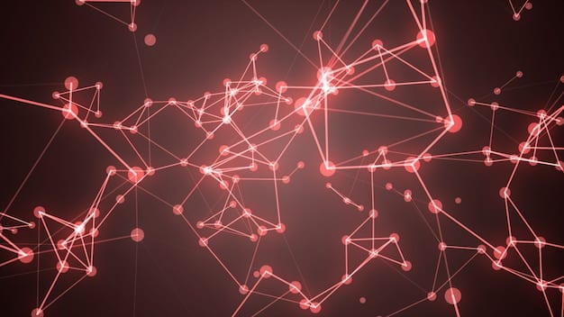 A dynamically rendered graphic showing interconnected nodes representing data points, some highlighted in red to symbolize potential ethical breaches, against a backdrop of binary code. The visual aims to illustrate the complexity and underlying risks within AI systems.