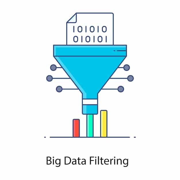 A diagram comparing data minimization and algorithmic transparency. Data minimization is represented by a funnel that filters out unnecessary data, while algorithmic transparency is depicted by a magnifying glass examining the inner workings of an AI algorithm.