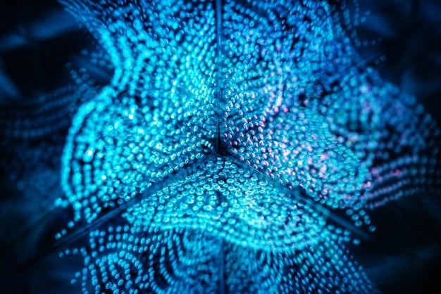 A detailed close-up of an AI algorithm analyzing medical imaging data, highlighting the intricate patterns and details that AI can detect, signifying improved diagnostic accuracy.