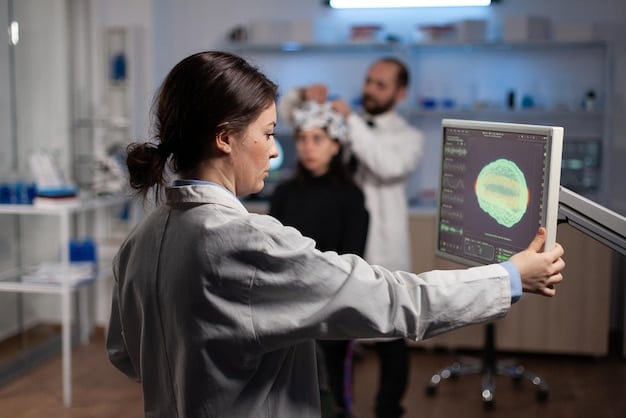 A data visualization showing the correlation between AI-driven diagnostic insights and reduced hospital readmission rates, with numbers dynamically decreasing, showcasing the impact of AI.
