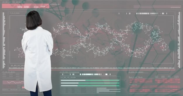 A close-up of an AI interface displaying a patient's medical history and suggesting potential diagnoses, with annotations highlighting key data points.