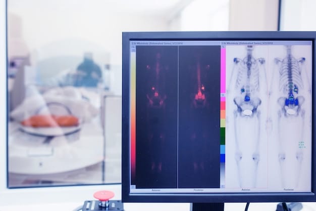 A graphical representation showing AI algorithms analyzing medical images to detect anomalies, with annotations highlighting key areas of interest for diagnosis.