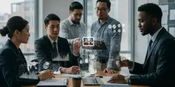 US business team leveraging AI dashboards for operational cost reduction in 2025