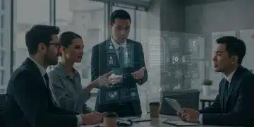 Business team collaborating on US AI regulatory compliance in 2025