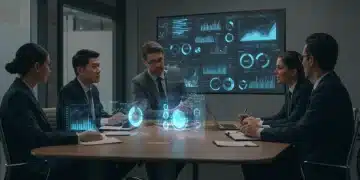 Professionals analyzing AI-driven market data for US business growth