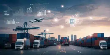 AI-powered supply chain optimization network with data analytics