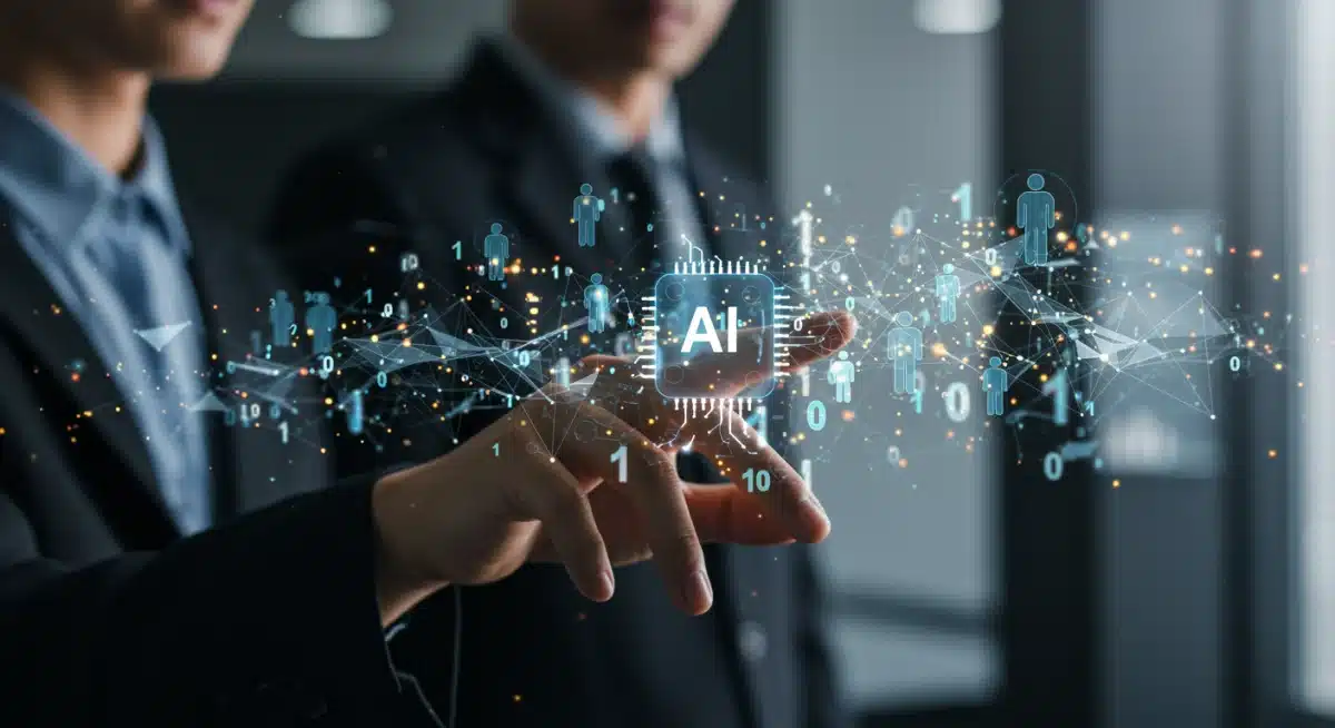 Complex data network illustrating AI integration in enterprise systems.