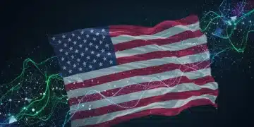 Illustration of AI data privacy regulations impacting development in 2026, featuring digital data and neural networks.