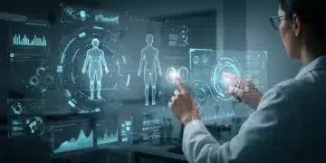 AI algorithms analyzing medical scans for early disease detection, showcasing advanced diagnostic technology.