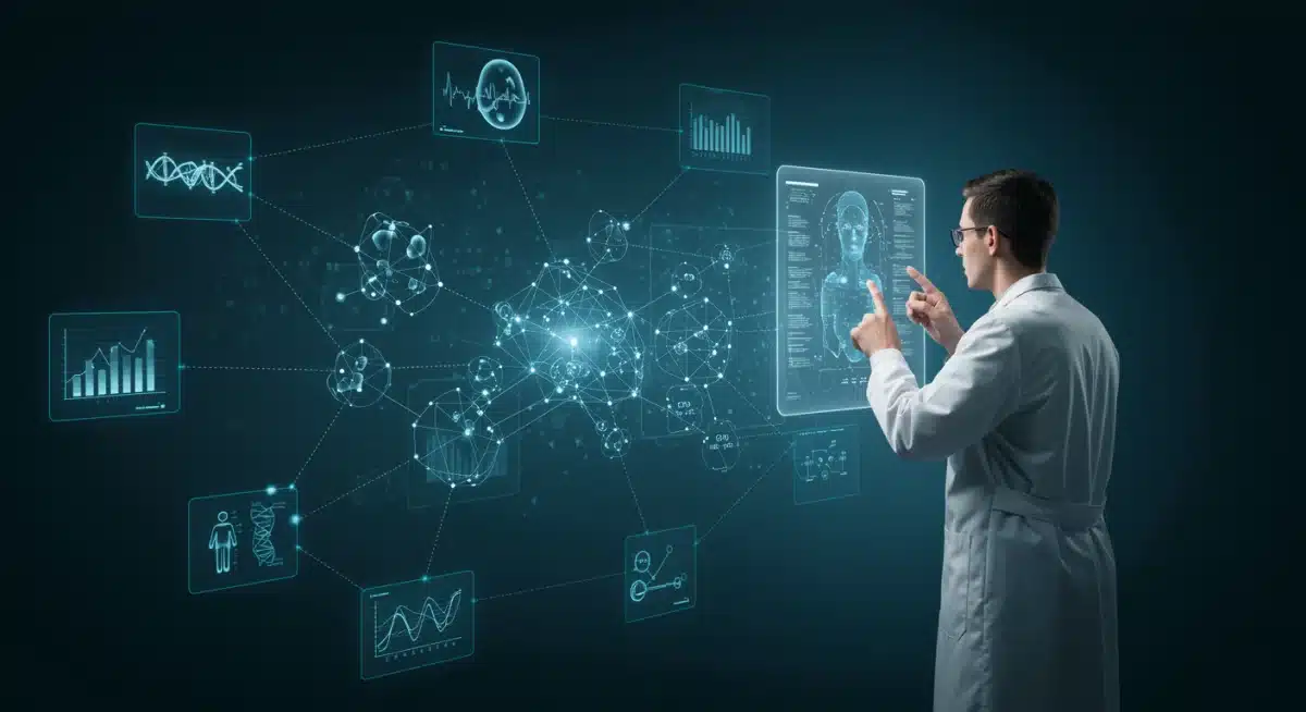 AI analyzing patient data for precision medicine recommendations