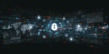 Conceptual image of trustworthy AI governance framework with interconnected ethical principles and regulatory compliance.