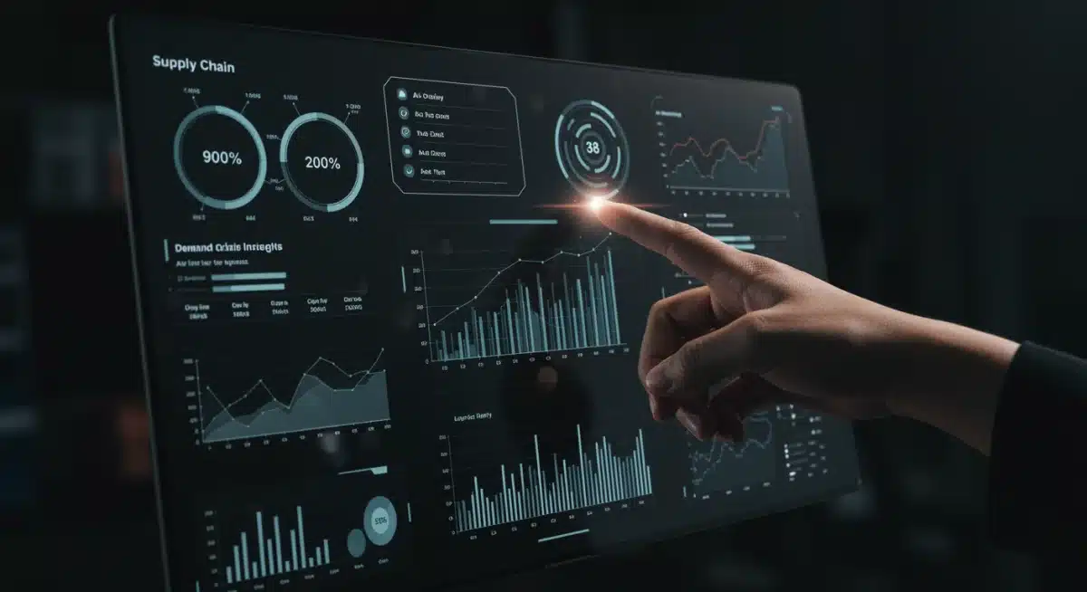 AI dashboard showing supply chain analytics and demand forecasting