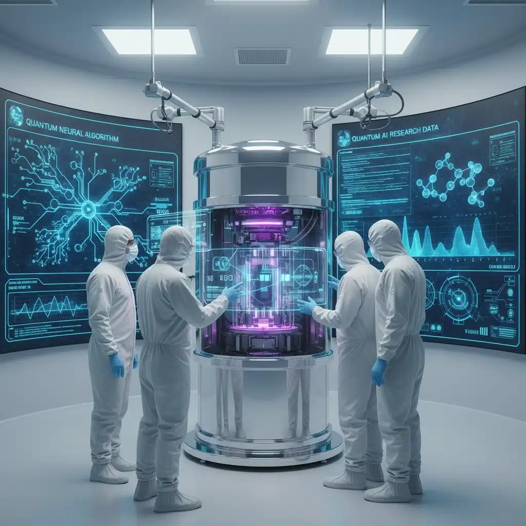 Scientists researching quantum AI systems
