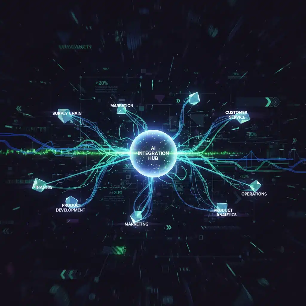 Visual representation of AI integration across diverse business functions.