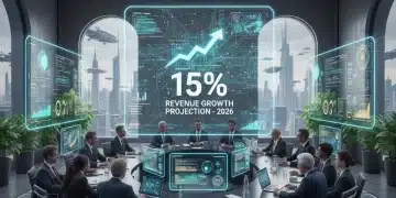 Business leaders reviewing AI-driven revenue growth projections for US enterprises.