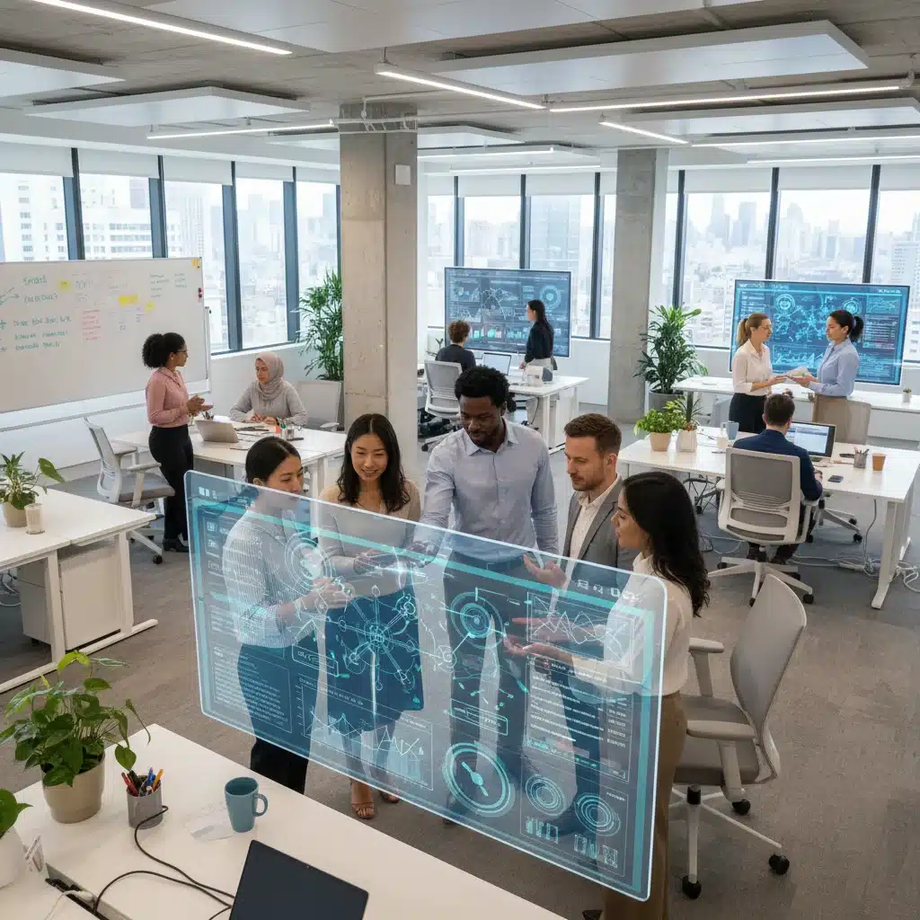 Data scientists and business analysts collaborating on AI model analysis.